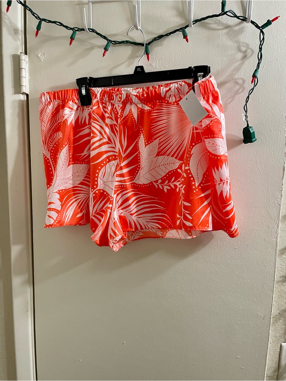 NWT Lilac + London Orange White Tropical Print Lounge Shorts Only XL Separates